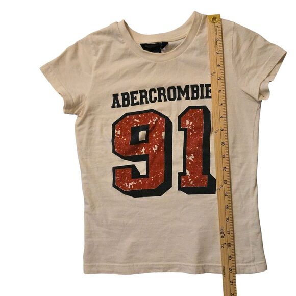Y2K Abercrombie & Fitch S Cotton 91 Logo VTG Preppy Bella Swan Elena Gilbert - Picture 6 of 7
